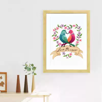 Cross-stitch small pieces embroidery 2020 New embroidery lovebird own embroidery simple embroidery small thread embroidery student handmade gift