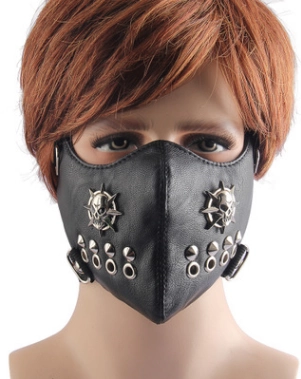 Трендовый аксессуар, красная медицинская маска с молнией, в стиле панк