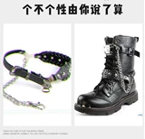 Черный мужской аниме, потому что Harley Hip Hip Hip -Hop Bar Steam Punk Punk Pranty Fashion Boots Chain Chain Tide Steel Cool Winter Chaine Chain
