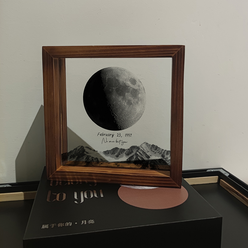 The Moon on the Day You Were Born Belongs to You, Couple Moon Photo Frame, Boyfriend, Girlfriend, Valentine's Day, New Year, Birthday Gift