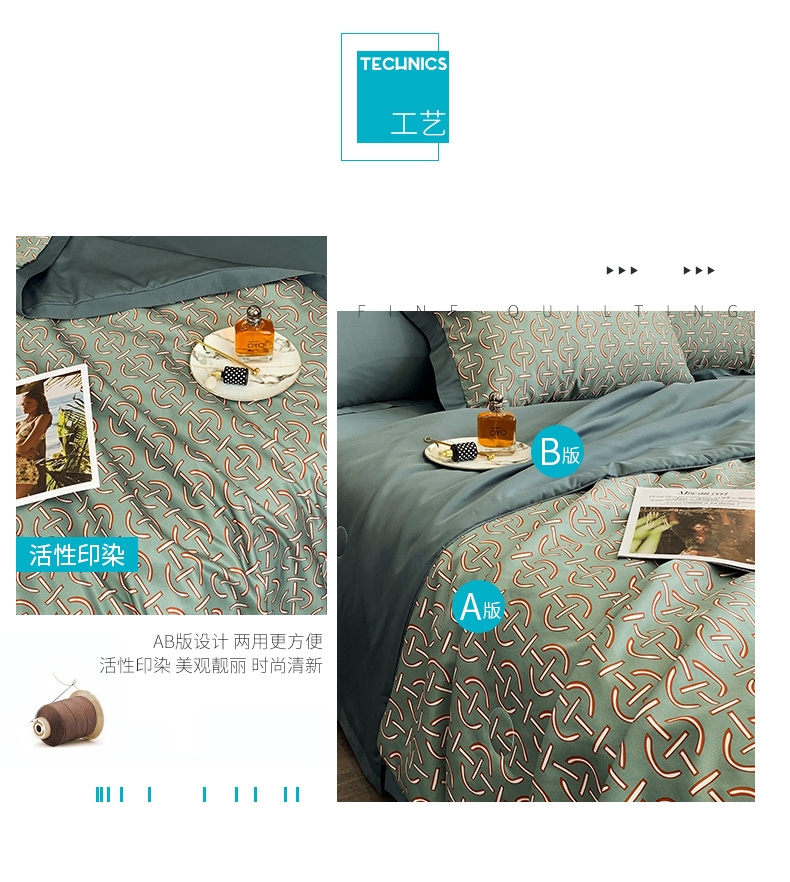 紫罗兰 60S天丝欧式丝滑印花夏凉被空调被 图4