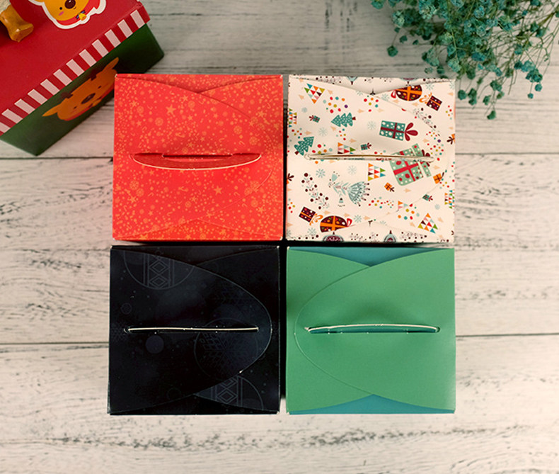 Рождество яблоко коробка спокойствие коробка портативный подарочные коробки печенье сахарница Западный десерт коробка маленькие яйца Корт -коробка 10 только 