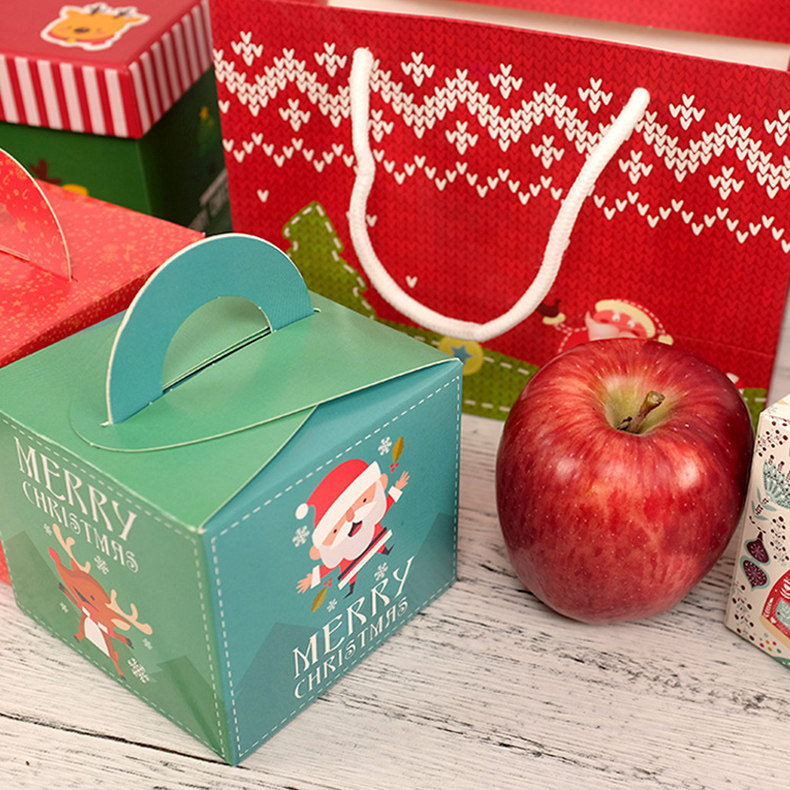 Рождество яблоко коробка спокойствие коробка портативный подарочные коробки печенье сахарница Западный десерт коробка маленькие яйца Корт -коробка 10 только 