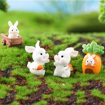 Cute Little Rabbit Resin Paparazzi Animal Model Gardening Moss Microscape Pendulum Piece Creative Baking Cake Dress