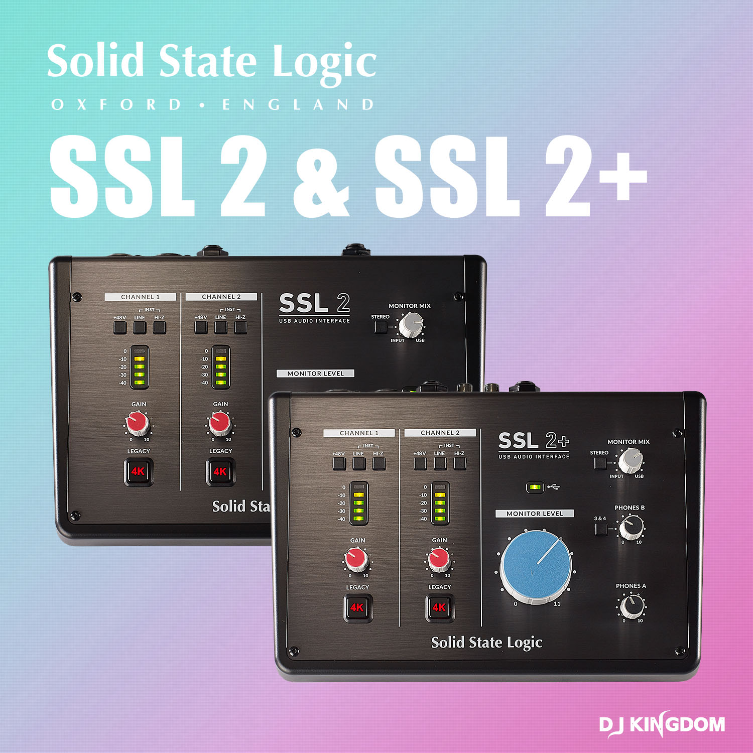 SSL 2 2+ Professional Grade Dual Microphone Amplifier 2 In 2 Out USB Sound Card Audio Interface 4K Button Ssl2