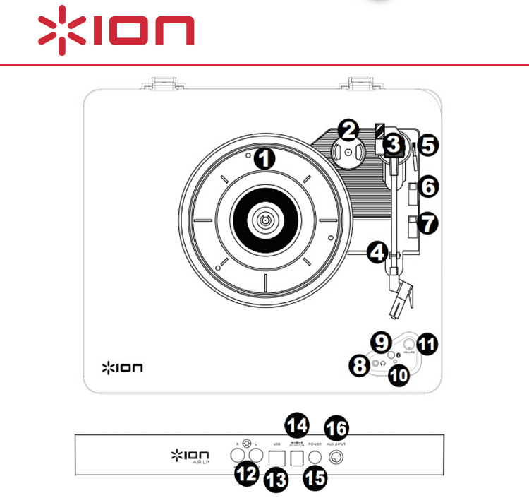 Máy ghi âm vinyl Air Air Bluetooth Bluetooth ghi âm máy ghi âm USB - Máy hát máy phát nhạc đĩa than