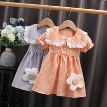 Girls dress 2021 new summer childrens clothing Western style childrens baby 2-8 years old childrens cotton princess dress