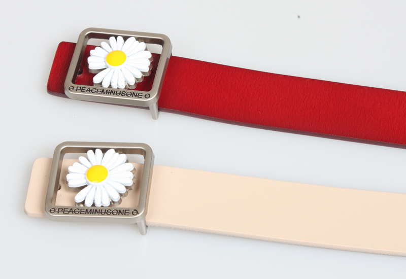 Ceinture En Cuir De Vache Marguerite Géométrique De Couleur Unie display picture 3