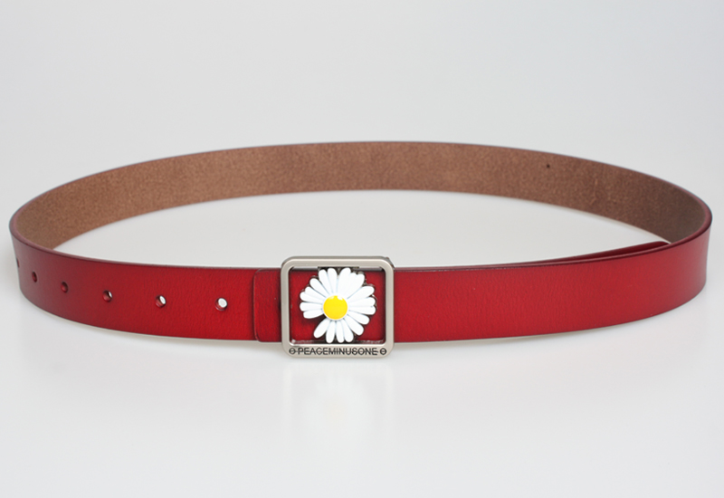 Fashion Solid Color Geometric Daisy Cowhide Belt Wholesale display picture 4