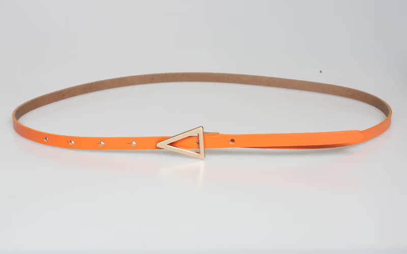 Fashion Triangle Leather Thin Belt Wholesale display picture 4