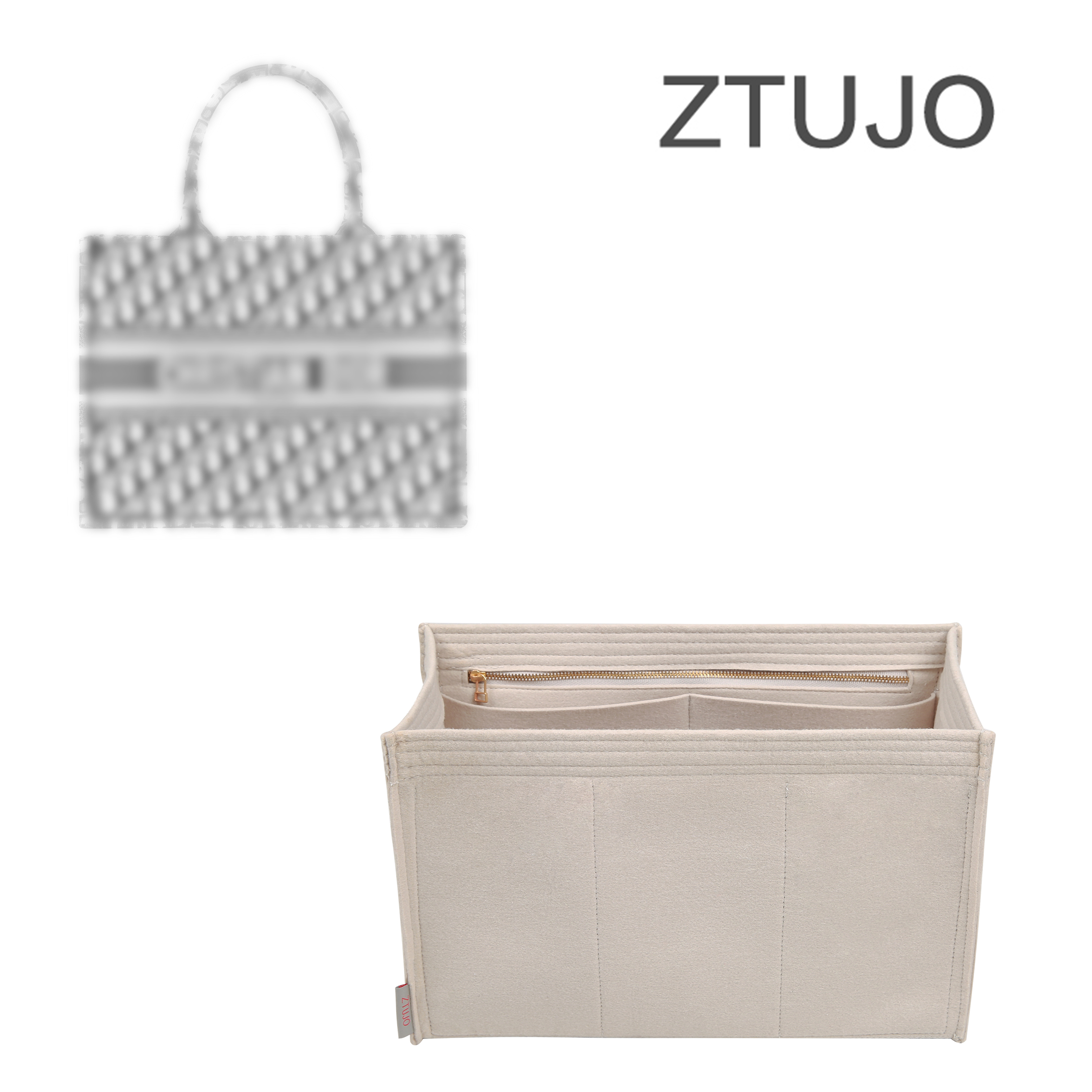 (ZTUJO) suitable for Dior Dior Book Tote liner containing bag UK import felt care
