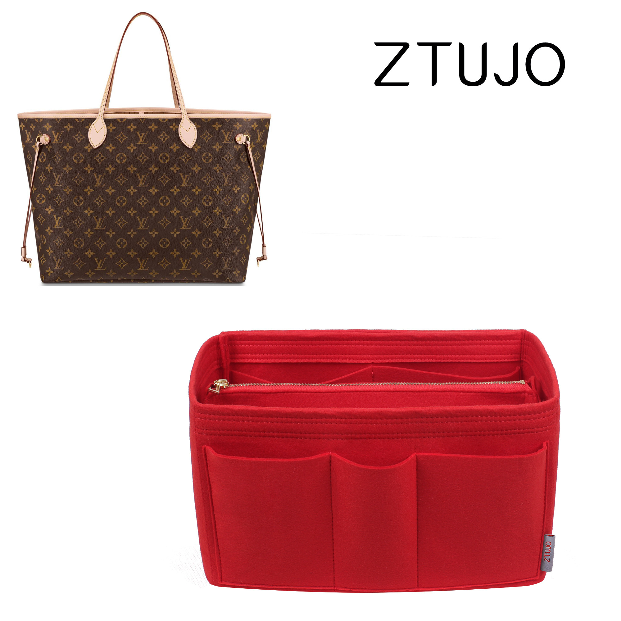 (ZTUJO) Suitable for LV neverfull inner bladder bag British imported felt shopping bag storage bag