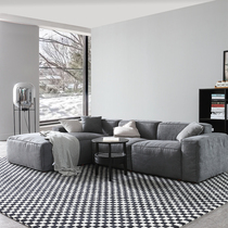 Garden apartment Nordic fabric simple sofa Small apartment three-person corner combination down latex modern sofa