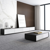 Nordic TV cabinet coffee table combination set Modern simple living room furniture small apartment Black TV cabinet floor cabinet