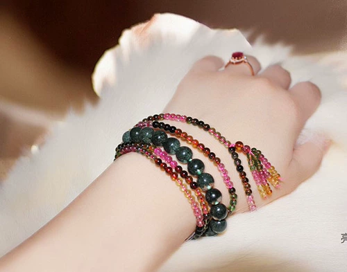 Радужный турмалиновый браслет из старинного материала, турмалиновые четки из круглых бусин из натурального камня, с драгоценным камнем, подарок на день рождения