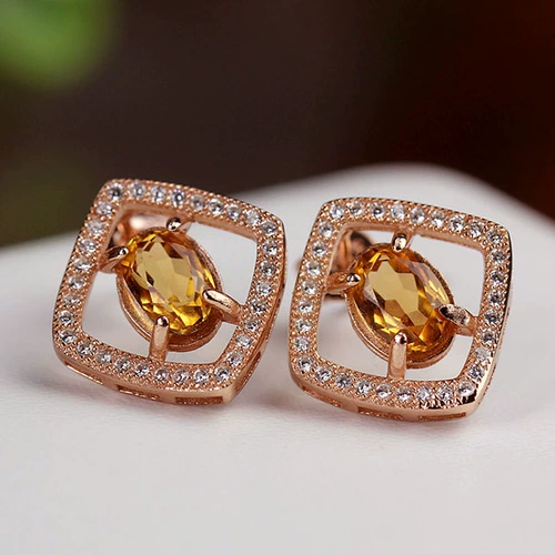 Натуральные ретро серьги с кварцем, имитация льда, серебро 925 пробы