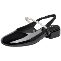 Zhuo Shini fashion pearl sandals for womens outer wear 2024 new summer French sweet style high-end toe-cap sandals