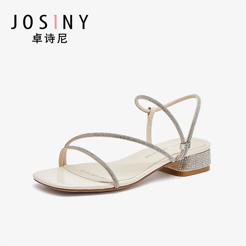 Zhuoshini 2020 summer new commuter fashion casual open toe wild fairy word buckle solid color fashion sandals for women