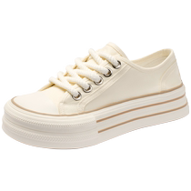 Zhuoshini canvas shoes womens thick-soled 2024 new Korean casual shoes retro white shoes versatile student sneakers