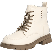 Zhuoshini thick-soled Martin boots for women 2024 autumn and winter new style British style versatile lace-up boots for small people short boots