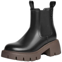 Zhuoshini short boots womens 2024 new autumn and winter chimney boots single boots Martin thick sole British Chelsea womens boots