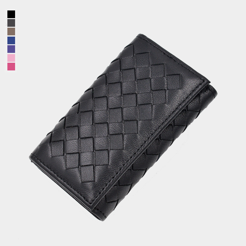 B Brand Free Shipping Korean Style New Genuine Leather Woven Key Case for Men and Women, Handmade Lambskin Key Pouch with Clasp 70% off