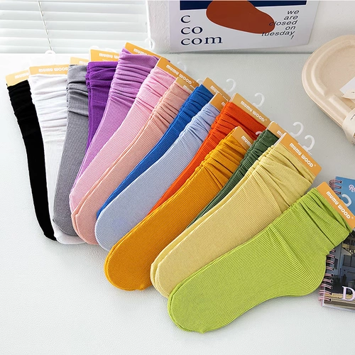Носки для давления вызовы дети Тонкие летние летние стройные стройные хлопковые хлопковые носки Середина -Коттон Поли -упаковочные носки Полный 200 минус 20