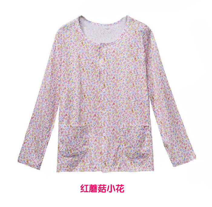 Cotton phụ nữ mỏng phần áo len dài tay nút áo đơn mảnh áo cotton nhà quần áo sống đồ ngủ kích thước lớn đồ ngủ pijama