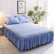 Công chúa Hàn Quốc lá dày bông giường bedspread váy sen ren một mảnh rắn không trượt nệm bìa bảo vệ 1.8m - Váy Petti