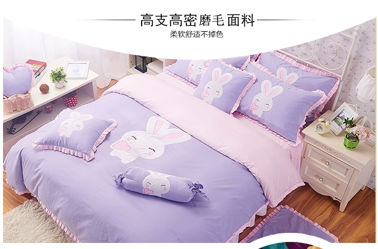 Phim hoạt hình thiếu nhi thêu kt mèo chăn đơn mảnh Hello Kitty chăn sinh viên bao gồm ba bộ giường ngủ ký túc xá