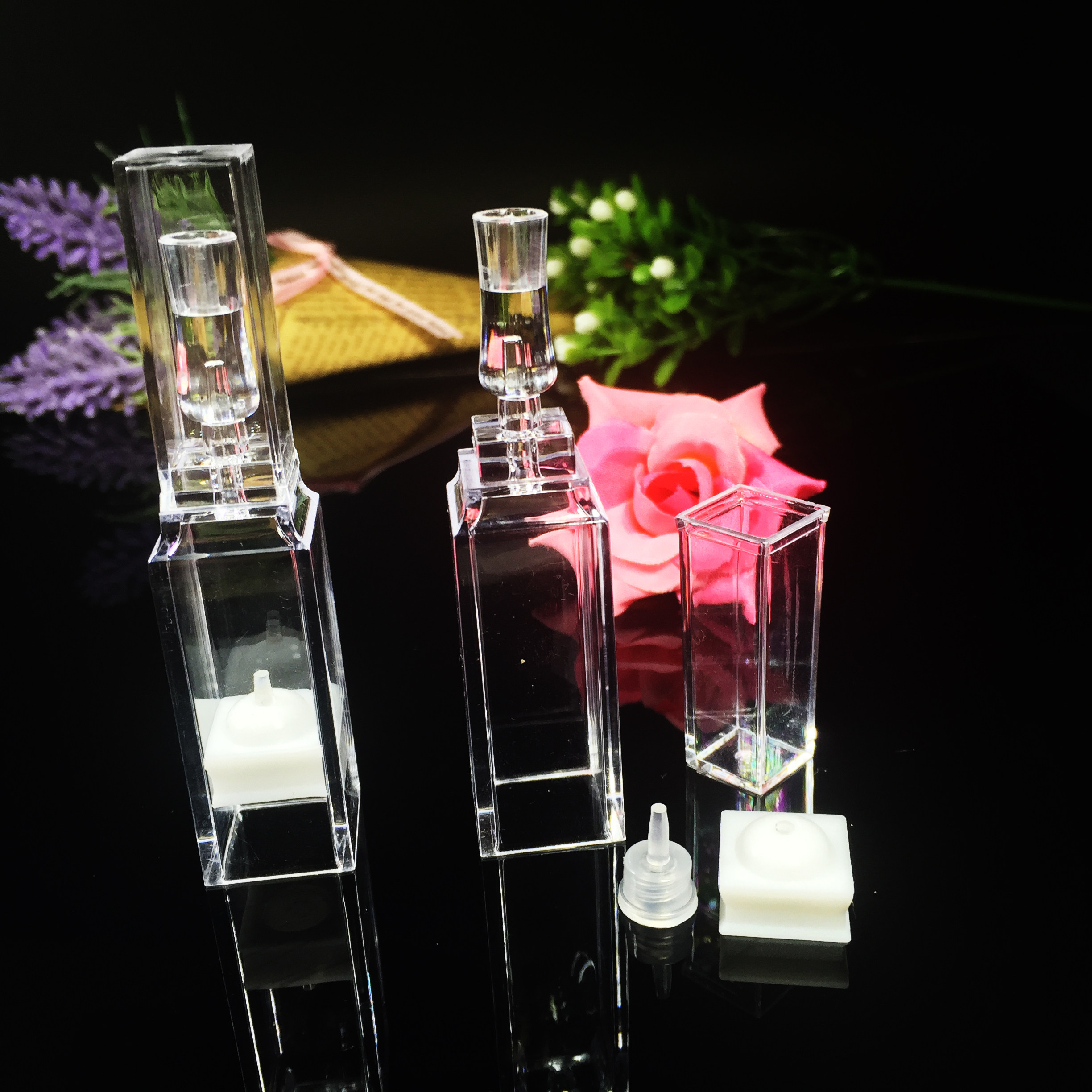5ml Cosmetic Quadrilateral Freshness Preservation Bottle water light Needle stock liquid Push and squeeze Perfume Split Bottle