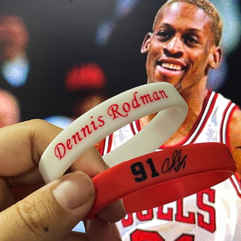 Basketball Bracelet No. 91 Rodman Big Bug Luminous Sports Silicone Star Wristband Fan Merchandise Accessories Men's Birthday Basketball Bracelet No. 91 Rodman Big Bug Luminous Sports Silicone Star Wristband Fan Merchandise Accessories Men's Birthday