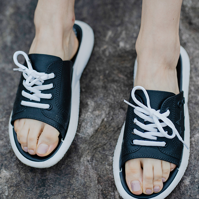 Li Xiaodining Cool Slippers Female Extractable Wearing New Summer 100 Hitch Casual Flat Bottom Slippers Fashion Non-slip Student Thick bottom