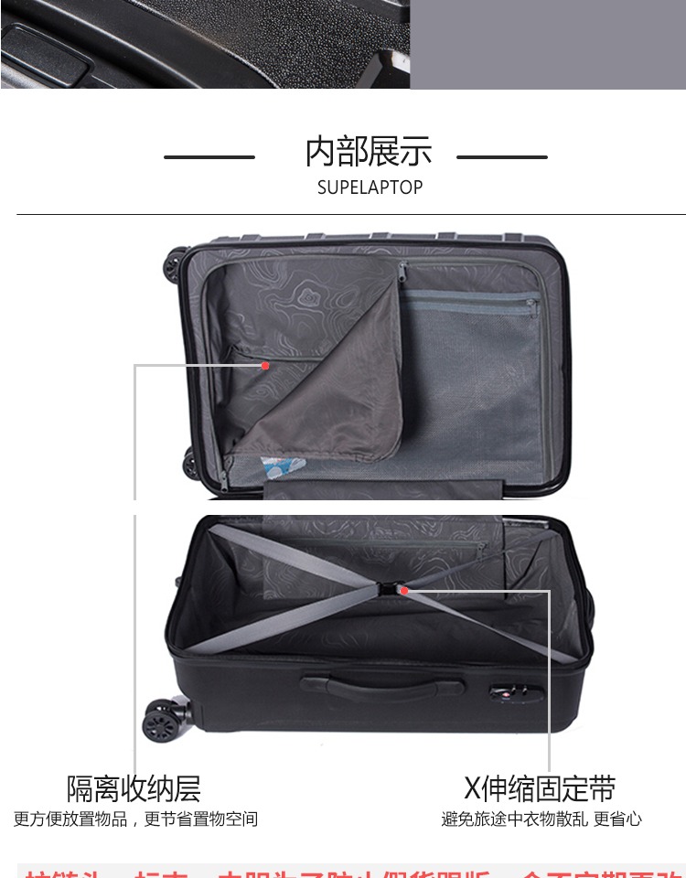 Chính hãng Swiss Army Knife SUISSEWIN Xe đẩy Case SN8808 Bánh xe phổ thông 20 inch Khung gầm Mute Travel Travel - Va li vali bamozo