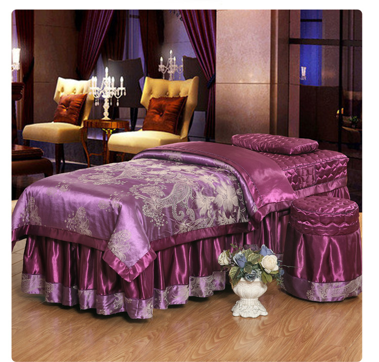 Cao cấp làm đẹp giường bốn mảnh bông cotton satin satin ngày thẩm mỹ viện bốn mảnh đặt tùy chỉnh miễn phí khăn trải giường spa cao cấp