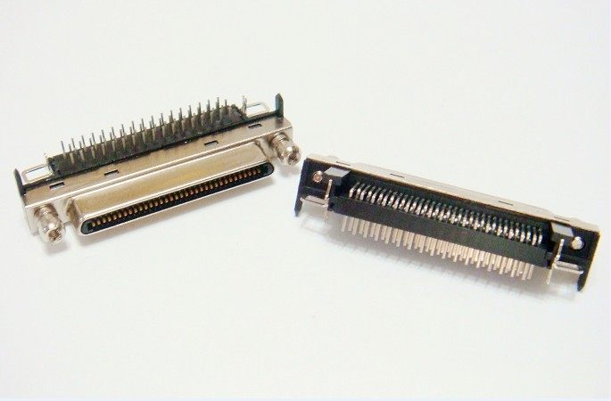 SCSI VHDCI68 mother seat scsi mother head 68-core 90-degree bent foot plug-in