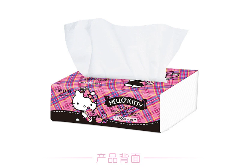 Gia đình giấy Ni Flo cài đặt helloKitty Gió Anh 3 lớp 100 bơm 10 gói phim hoạt hình giấy mặt có thể tháo rời - Sản phẩm giấy / Khăn giấy ướt