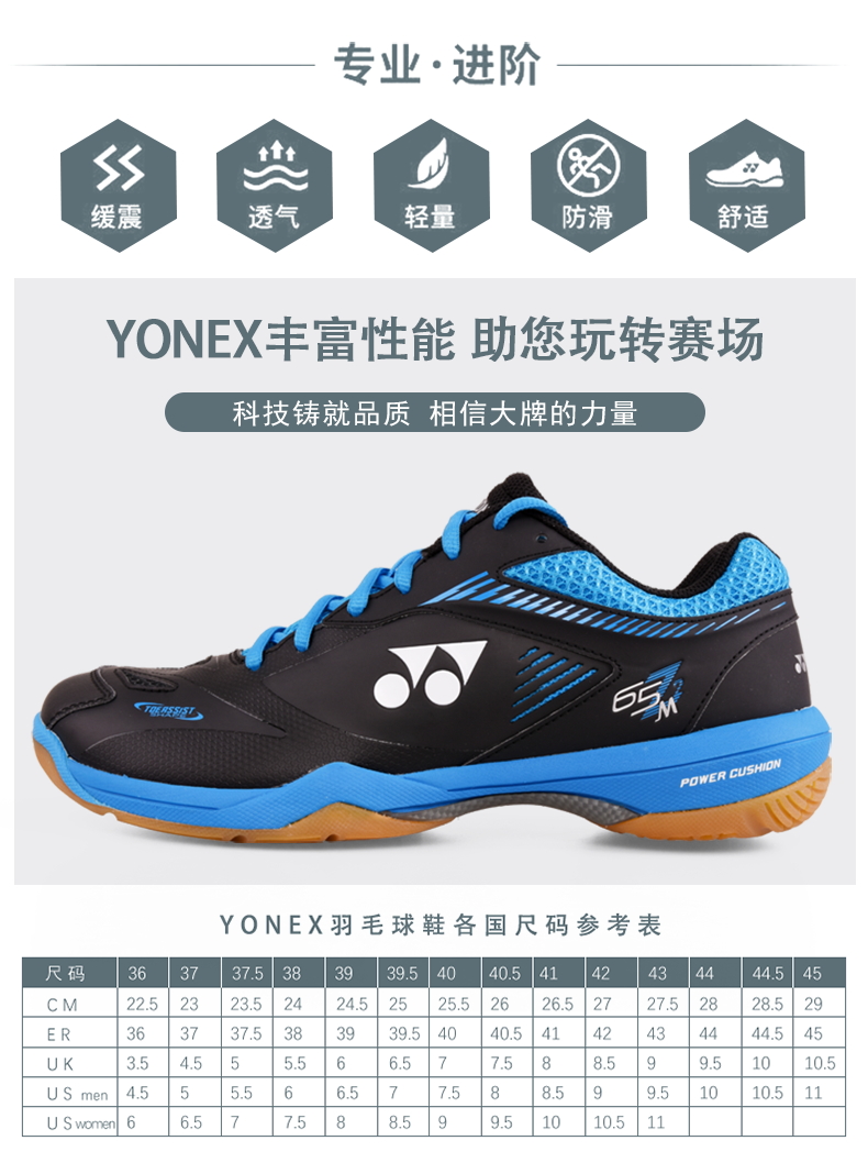 Giày cầu lông YONEX Yonex nữ 2019 mới nam và nữ đích thực chống sốc giày đào cánh đồng SHB65Z2EX - Giày cầu lông giày tập gym nữ