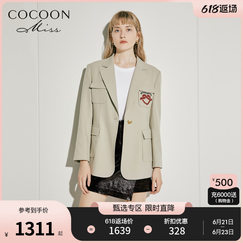 miss COCOON high-end suit jacket female spring autumn 2022 new loose medium long version casual jacket