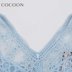 Cocoon Mall với đoạn 2019 hè mới dành cho nữ kiểu dáng lưới cổ chữ V hở cổ thanh lịch - Váy eo cao đầm sơ mi that eo Váy eo cao