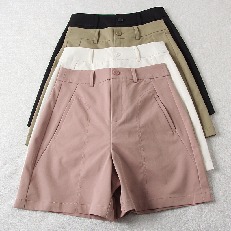 Summer's Best! Anti-Wrinkle, No-Iron, Comfortable Cotton ~ Slimming Commuter Shorts, Suit-Style Mid-Length Shorts, Bermuda Shorts for Women