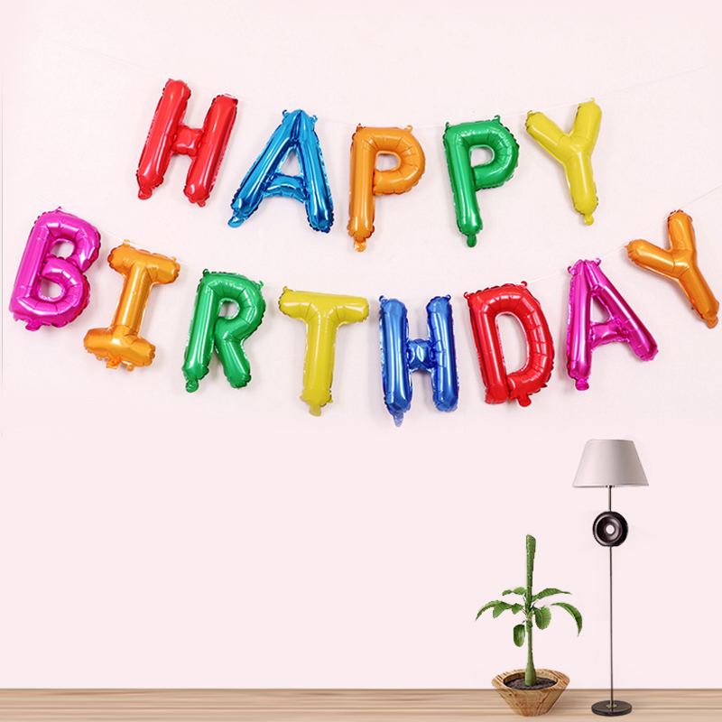 Happy Birthday for children Pendant 35cm Letters Aluminum Foil Aluminum Film Balloon Package Party Decoration Placement Supplies
