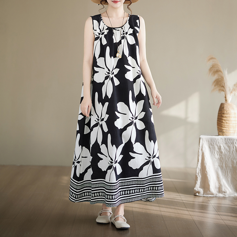 High-End French Cotton Silk Sleeveless Vest Dress for Women 2026 Summer New Casual Fashion Elegant Vest Dress High-End French Cotton Silk Sleeveless Vest Dress for Women 2026 Summer New Casual Fashion Elegant Vest Dress