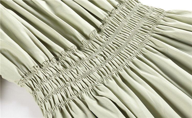 VK旗艦店 韓系氣質收腰一字領露肩口袋襯衫長袖洋裝