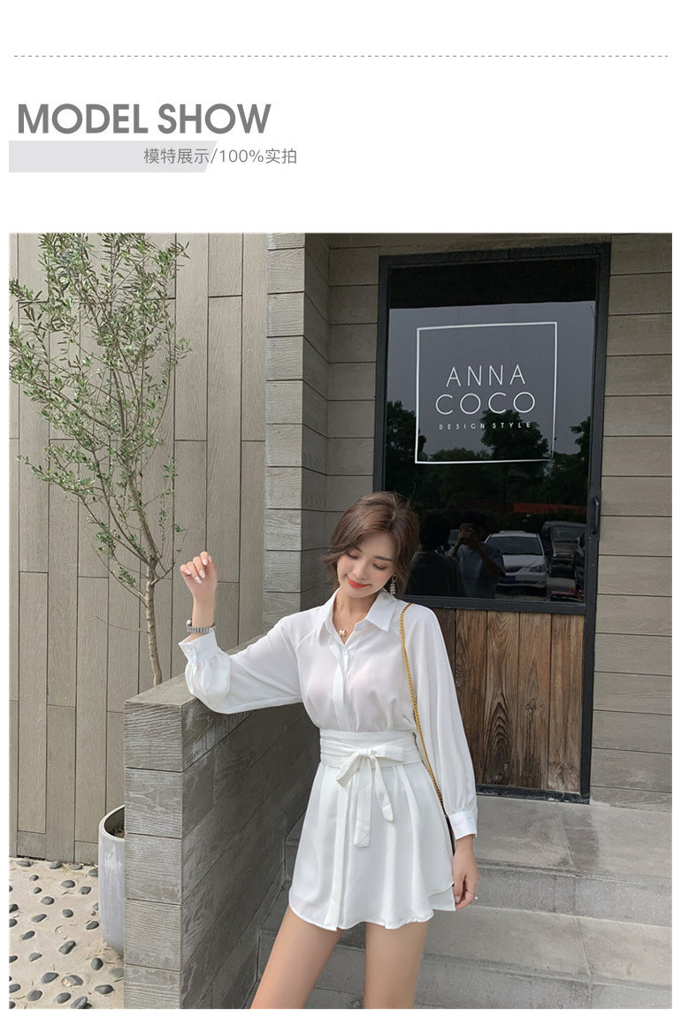 VK旗艦店 韓國風氣質polo領襯衫短褲套裝長袖褲裝