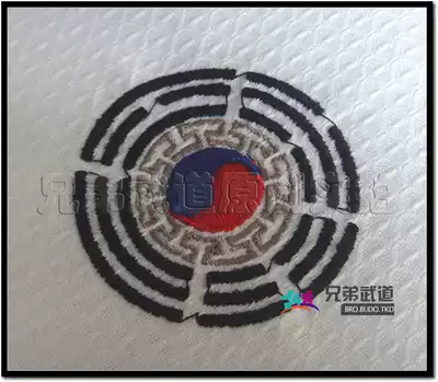 Double ring taekwondo belt with embroidered ribbon embroidery 4cm taekwondo belt
