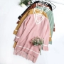 T8 mùa xuân và mùa thu mới lỏng V-cổ kích thước lớn váy đan áo len phần dài váy mỏng Hàn Quốc phiên bản của thủy triều hoang dã váy voan