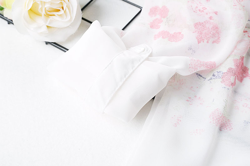 U9 mùa hè mới hoa gradient in đơn ngực lỏng lẻo ve áo áo sơ mi phần mỏng hoang dã voan áo triều áo sơ mi đẹp