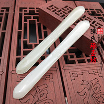 Hetian jade green and white jade hairpin headdress pan head jade hairpin ancient style rework hairpin ancient costume shooting headdress