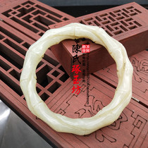 Hetian jade green white jade festival high jade bracelet antique jade beads bamboo bracelet retro bracelet twist bracelet